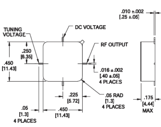 S波段貼片式VCO壓控振蕩器 RVCO-2.0-4.0